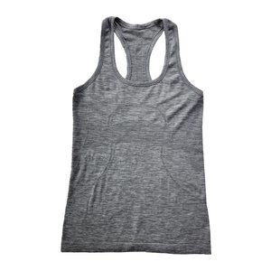 Lululemon Swiftly Tech Women 6 Gray Racerback Tank Top Knit Vented Yoga Dance